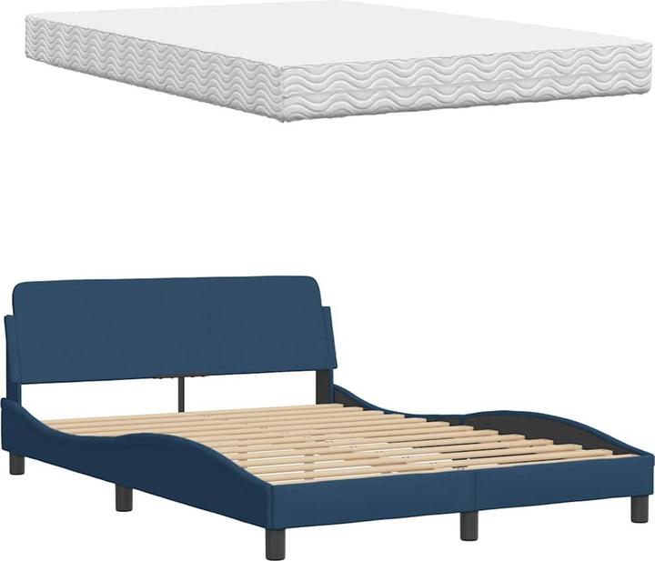 Produktbild vidaXL Bett mit Matratze Schwarz 180x200 cm Stoff Schlafzimmermöbel Bettrahmen (180 x 200 cm)