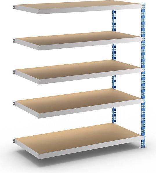 Actual product image eurokraft basic Wide span boltless shelf unit with chipboard shelves, depth 700 mm, extension