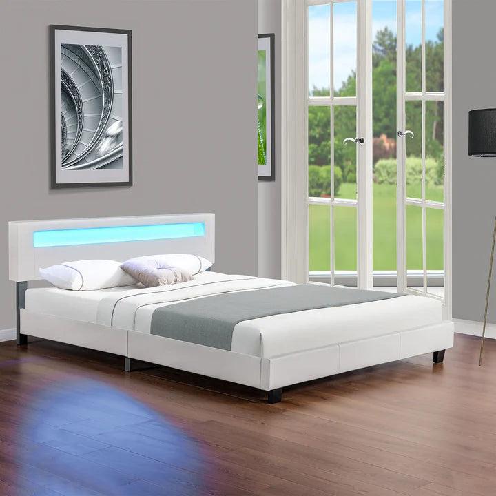 Image du produit Juskys LED Lit rembourré Paris (180 x 200 cm)