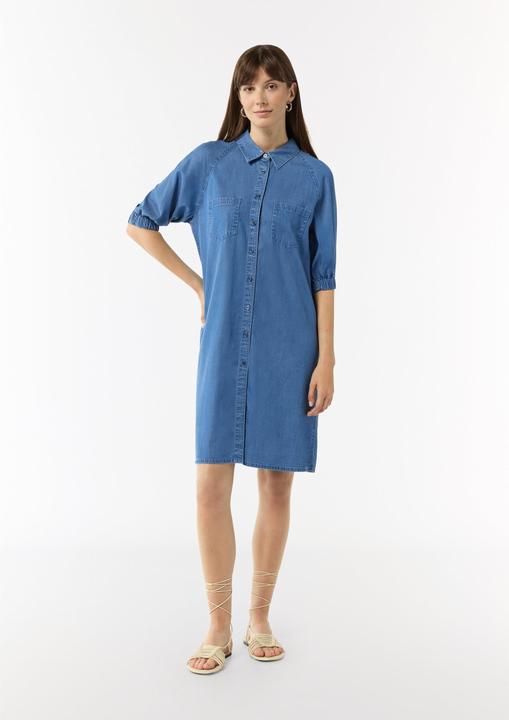 Image du produit Comma Kleid Fliessendes Denimkleid mit Knopfleiste (36)