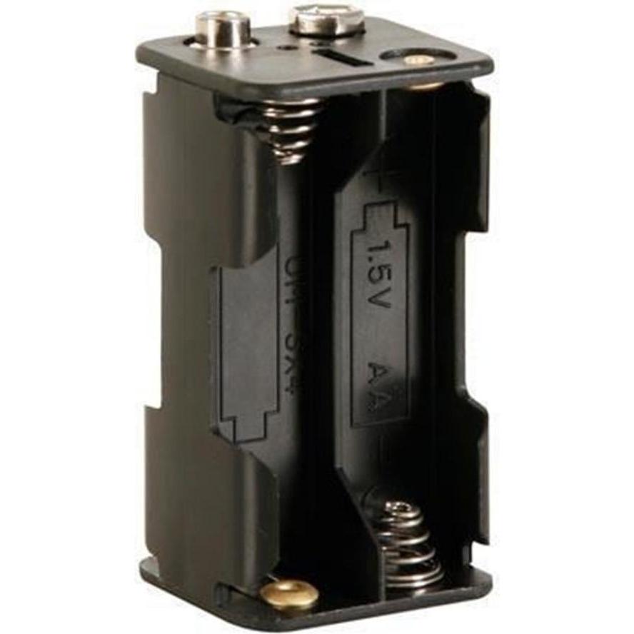 Velleman Batteriehalter Für 4 x Aa-Batterien (Mit Druckknopfanschlüssen), Batterie Zubehör, Schwarz