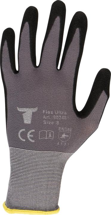 Produktbild Stier Montagehandschuhe Flex Ultra nitrilbeschichtet grau/schwarz Grösse 8 (8)