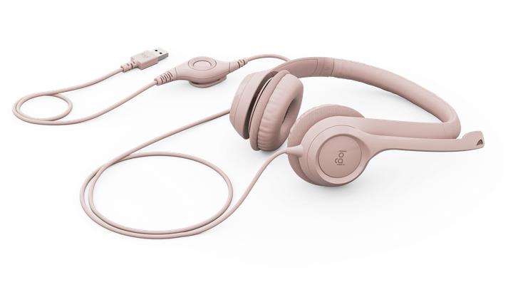 Actual product image Logitech Wired H390 headset - ROSE - USB (Cable, USB-A)