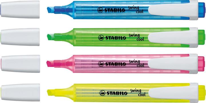 Actual product image STABILO Swing Cool (Blue, Yellow, Green, Pink, 4 mm, 4 x)