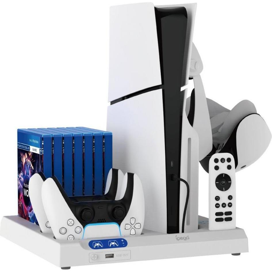 - iPega P5S028 Supporto di ricarica all-in-one con raffreddamento per PS5/PS5 Slim Nero (PS5), Accessori per controller gaming, Nero