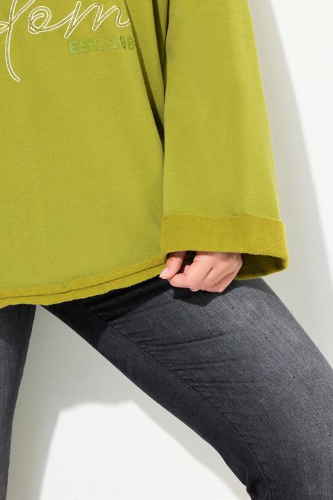 Produktbild Ulla Popken Sweatshirt, Stickerei, Rundhals, Langarm, Rollkanten (50, 52)