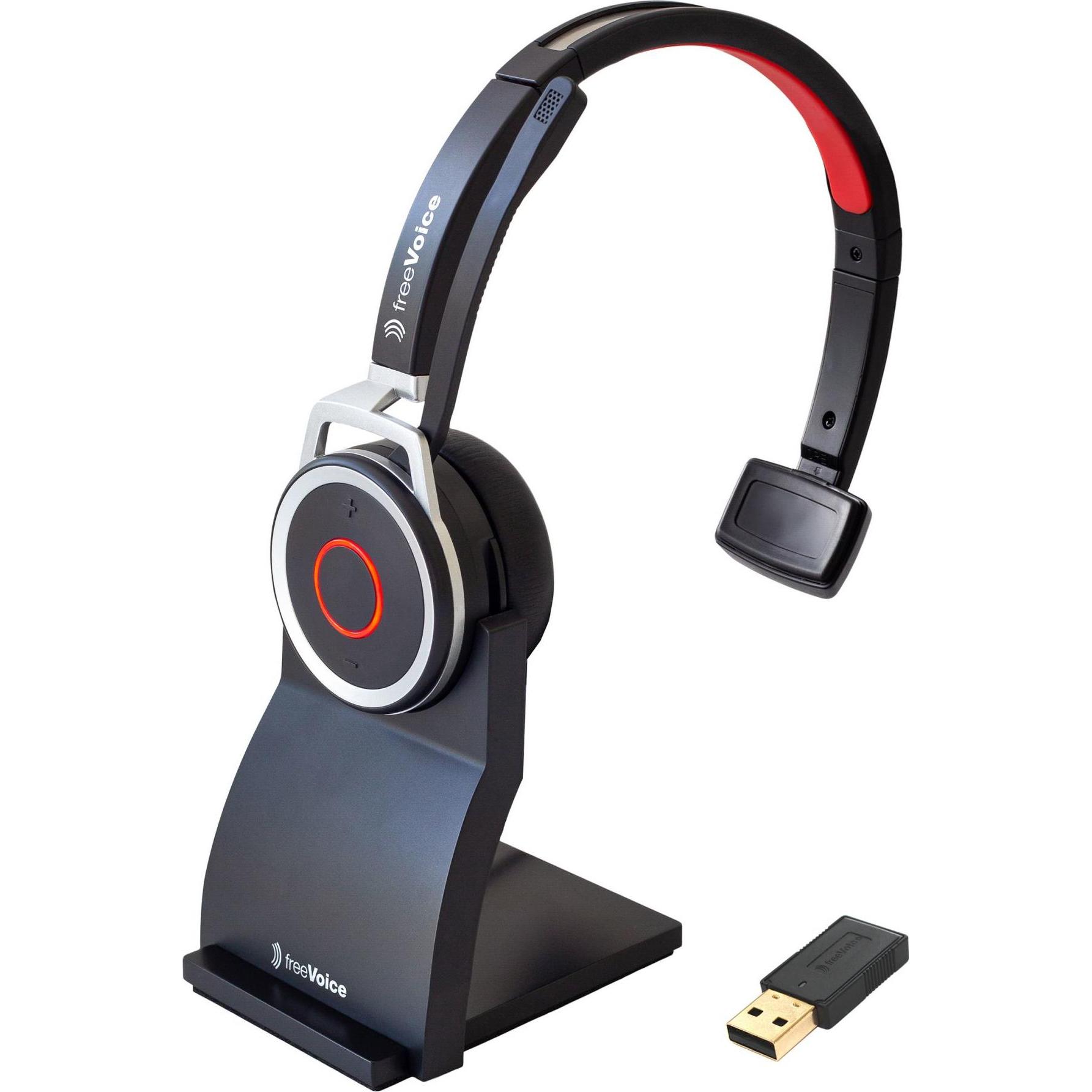 FreeVoice Space Mono NC (Kabellos, USB-A), Office Headset, Schwarz