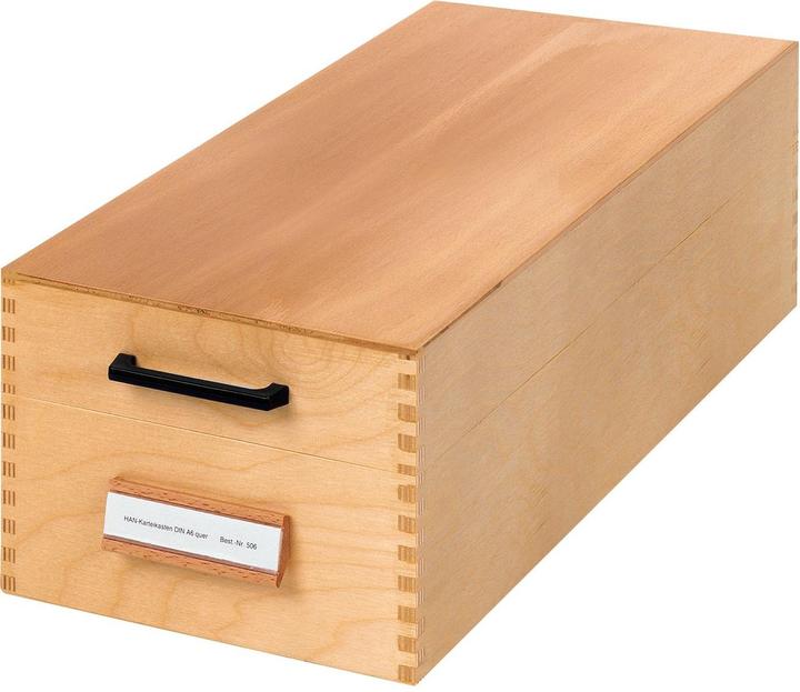 Actual product image Han Card index box wood A6 landscape (A6)