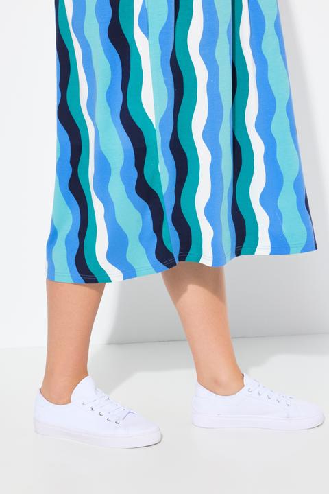 Produktbild Ulla Popken Midikleid, Wellenmuster, A-Linie, V-Ausschnitt, Halbarm (46, 48)