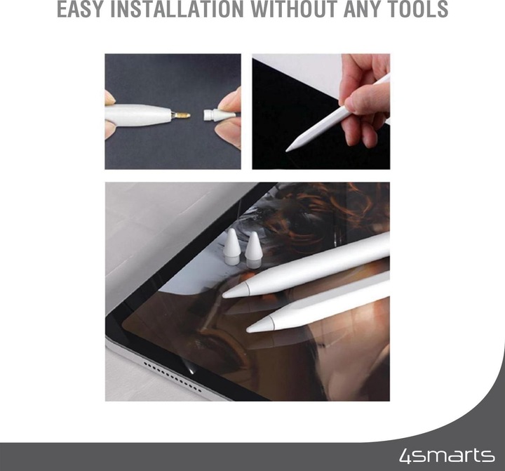 Actual product image 4smarts Replacement tips for Apple Pencil (1st gen./2nd gen.) 4 pcs. set