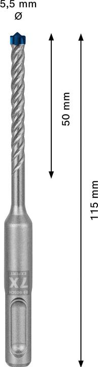 Actual product image Bosch Professional Zubehör EXPERT SDS plus-7X hammer drill, 5.5 x 50 x 115 mm (5.5 mm)