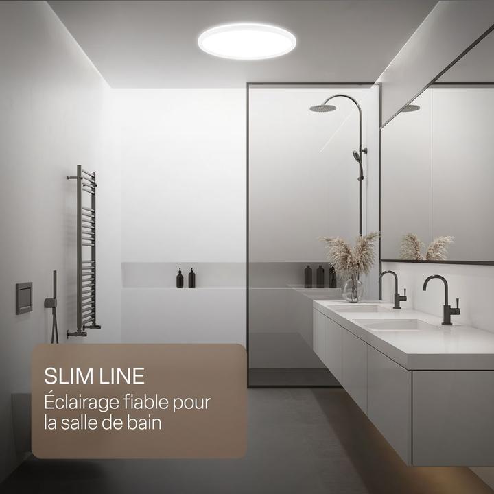 Actual product image B.K.Licht SHALLOW ultraflaches LED Panel, 4000K, IP44, white, dia:420 (3000 lm)