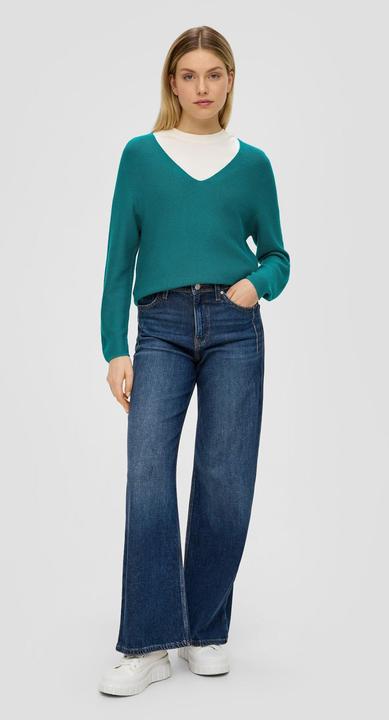 Produktbild s.Oliver Strickpullover Pullover mit V-Ausschnitt (42)