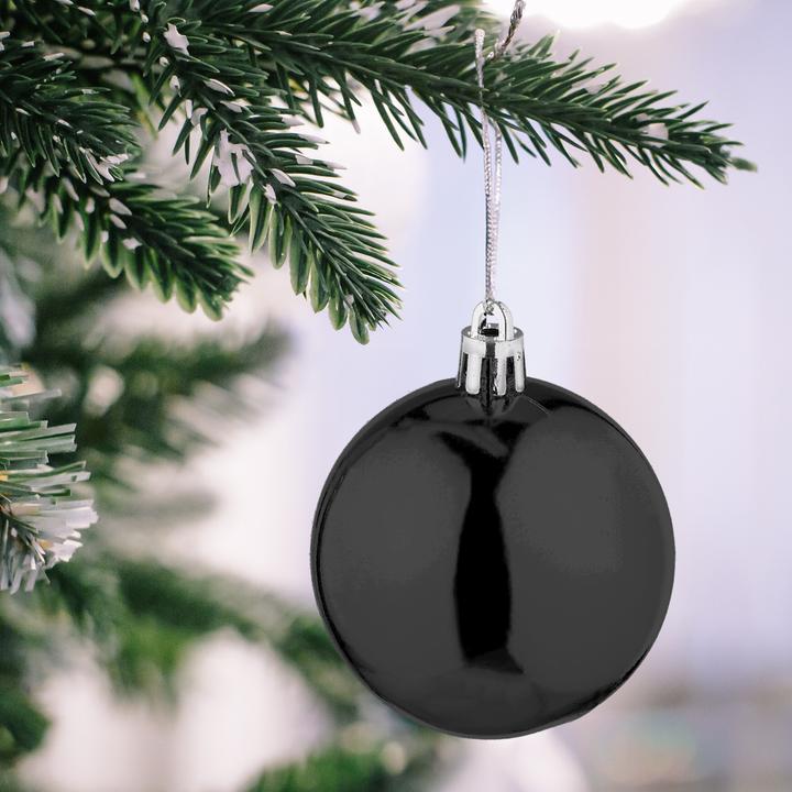 Productafbeelding Relaxdays - Weihnachtskugeln 100er Set, Schwarz/ Silber, 7 x 6 cm (100 -Part)