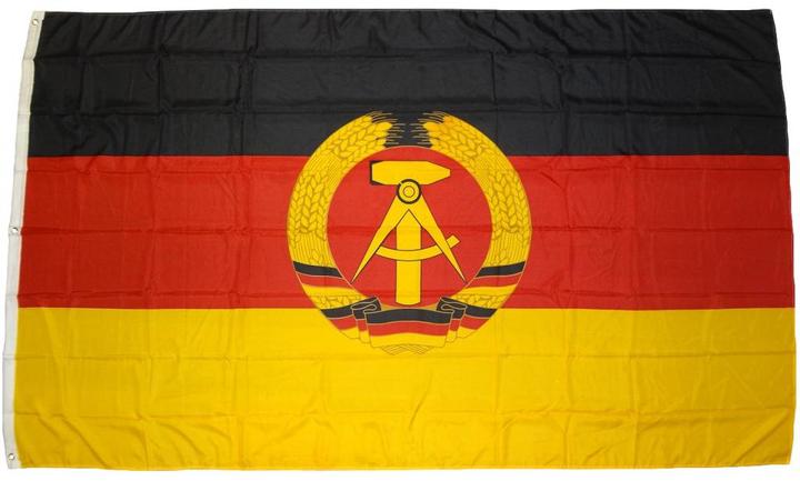 trends4cents Drapeau XXL RDA 250 x 150 cm avec 3 oeillets en laiton 100 g/m² Drapeau Sturmfahne
