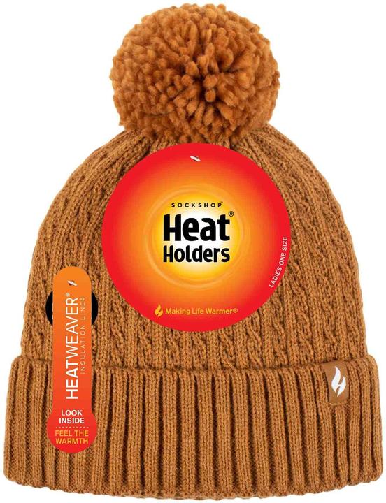 Image du produit Heat Holders Thermo Mütze mit Zopfmuster Stricken | Winter Bommelmütze