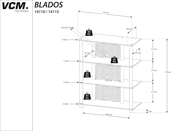 Produktbild VCM Blados (59 x 49 x 70 cm)
