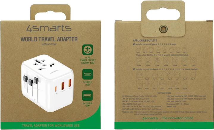 Produktbild 4smarts Weltreiseadapter Nomad 20W weiss