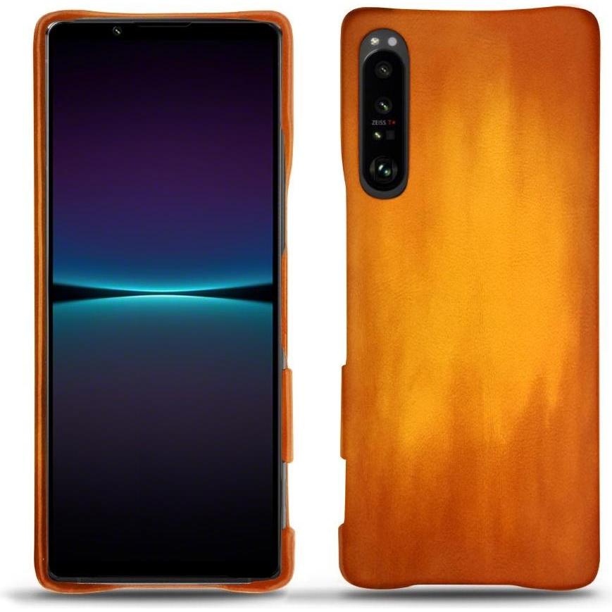 Noreve Lederschutzhülle (Sony Xperia 1 IV), Smartphone Hülle, Orange