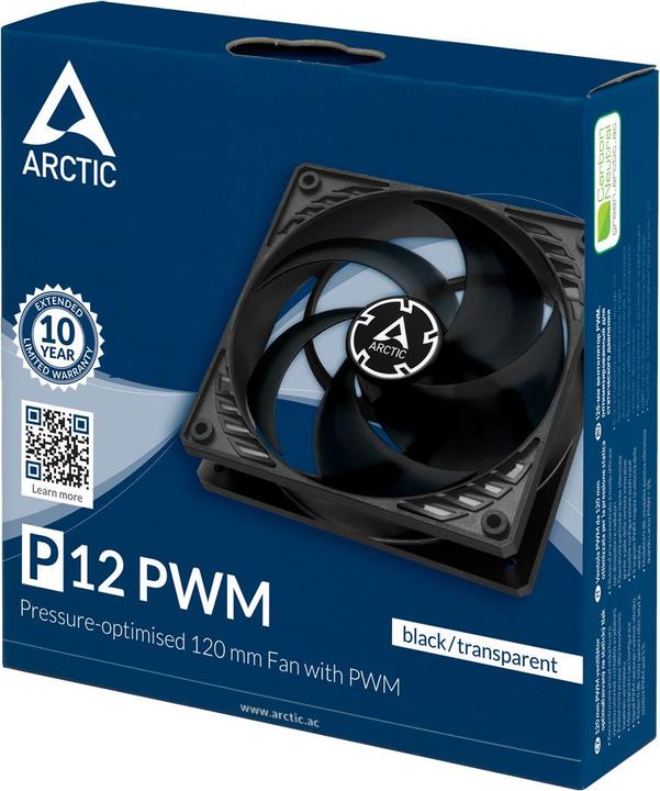 Produktbild Arctic P12 PWM black transparent (120 mm, 1 x)