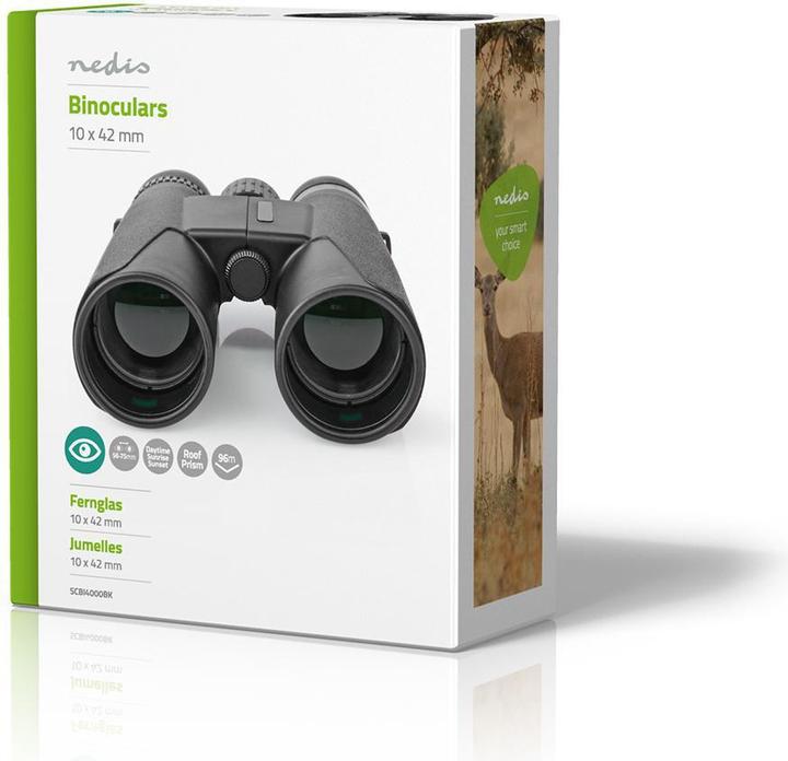 Productafbeelding Nedis Verrekijker Vergroting: 10 x Diameter objectief: 42 mm Gezichtsveld: 96 m Draagtas (10 x, 42 mm)