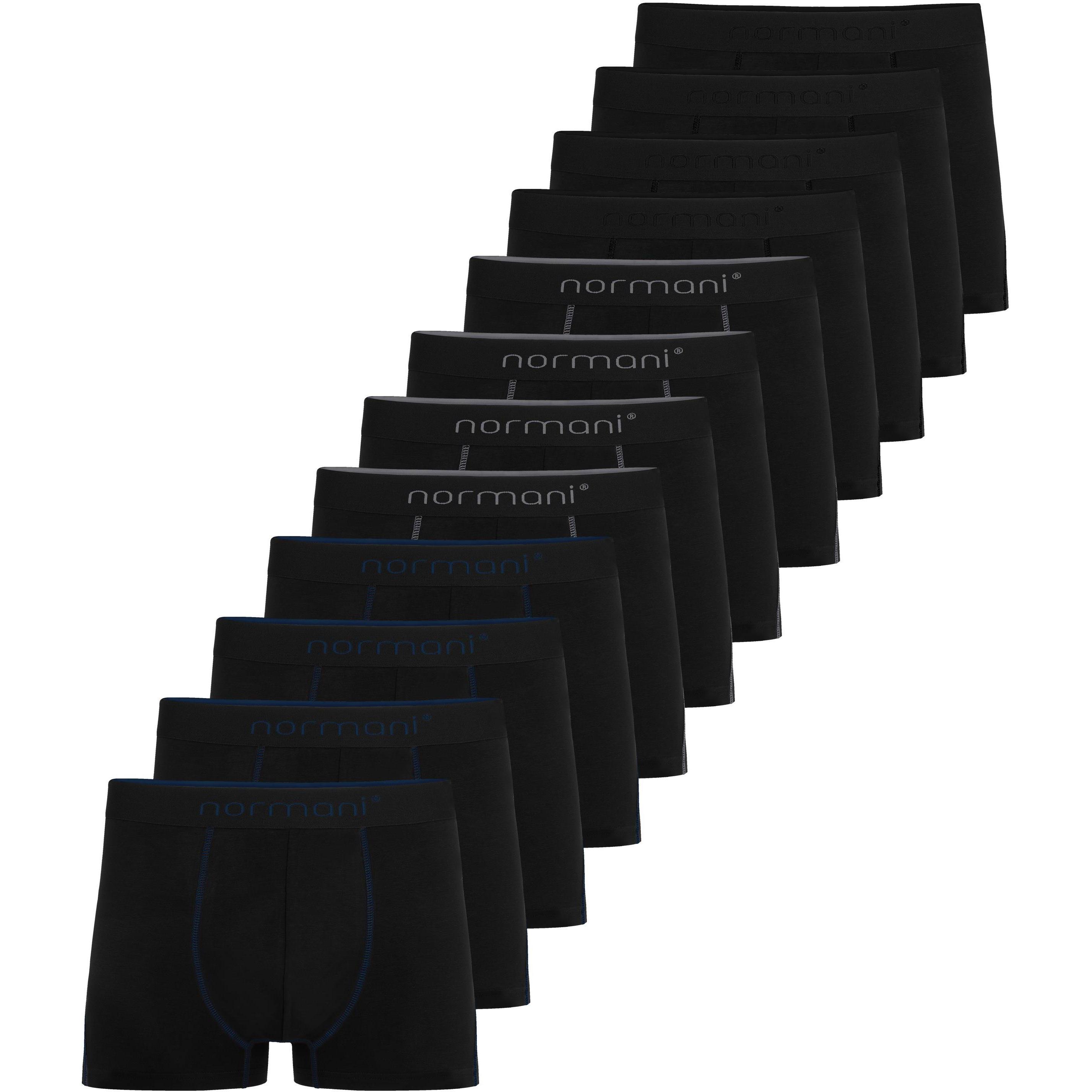 Normani, Herren, Unterhosen, 12 x Herren Baumwoll-Boxershorts, Grau, (XL, 12er Pack)