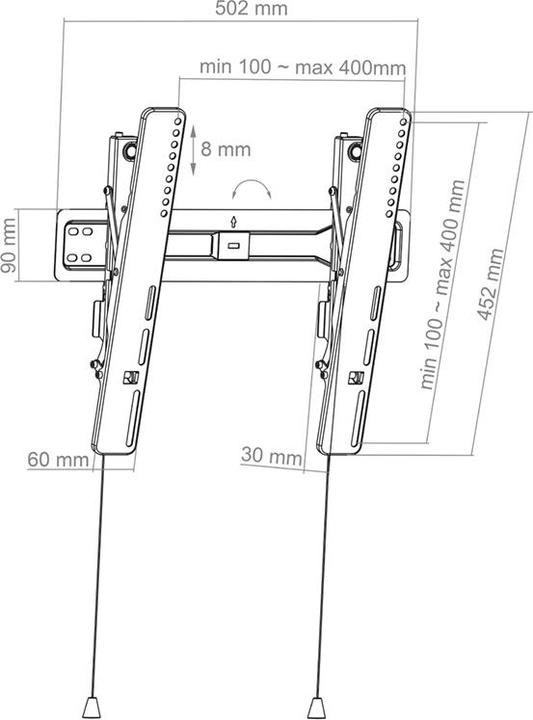 Produktbild Hagor BL Superslim Tilt 400 (55 Zoll) (Wand, 55", 35 kg)