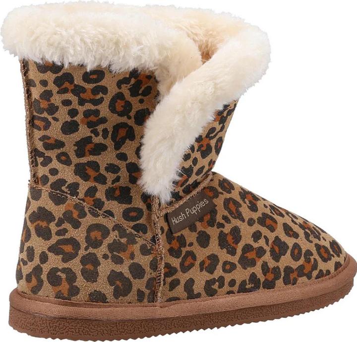 Actual product image Hush Puppies Girls Slippers Ashlynn Leo Pattern Suede (32)