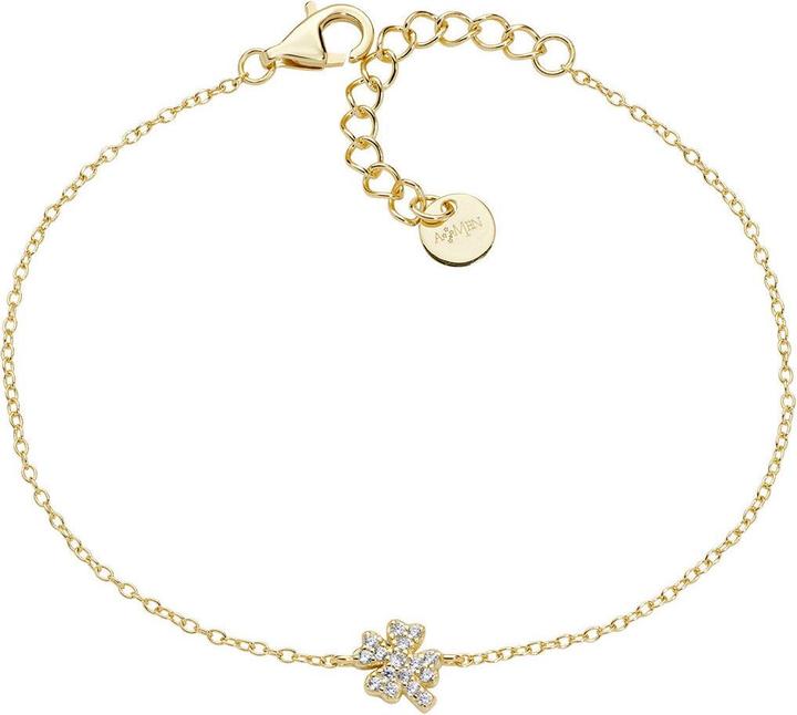 Amen Mini Four Leaf Clover Armband (19 cm, Argent925)