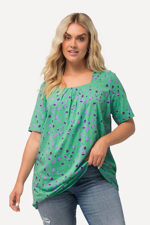 Produktbild Ulla Popken Longshirt, Fleckenmuster, Carree-Ausschnitt, Halbarm (42, 44)