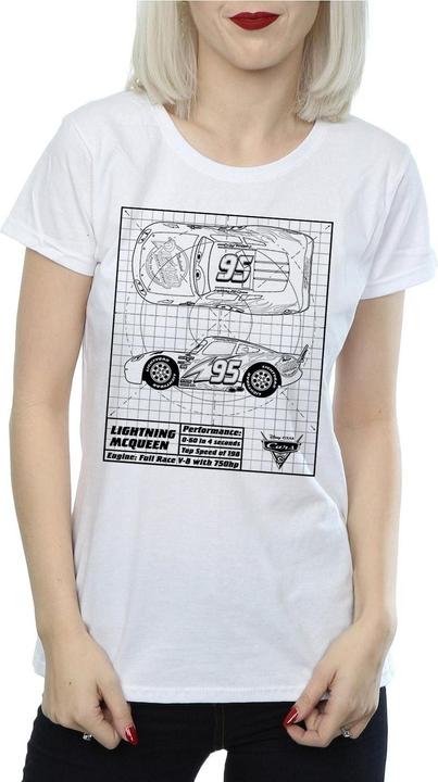 Image du produit Disney - T-shirt CARS LIGHTNING MCQUEEN BLUEPRINT - Femme (S)