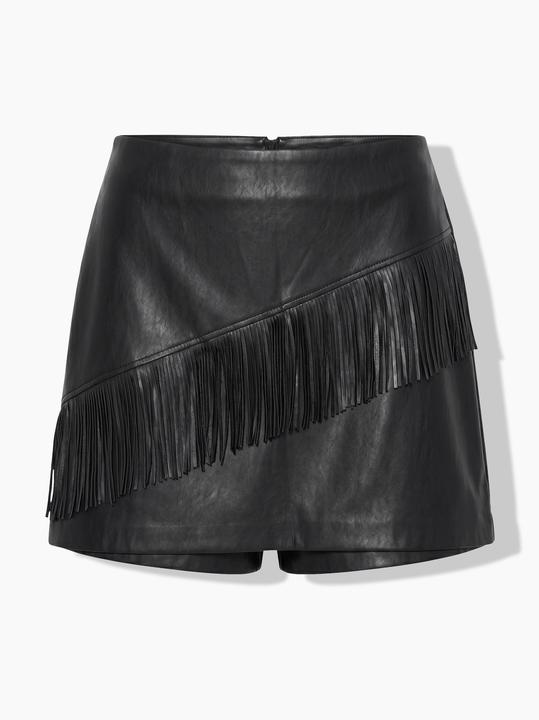 Image du produit Studio Untold Skort à jambe large en similicuir nappa, avec franges (52)