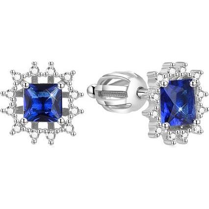 Beneto, Ohrringe, Glittery silver earrings AGUP1518S (L)