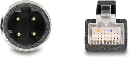 Actual product image Delock M12 cable D-coded 4 pin plug to RJ45 plug PVC (CAT5e, 1 m)