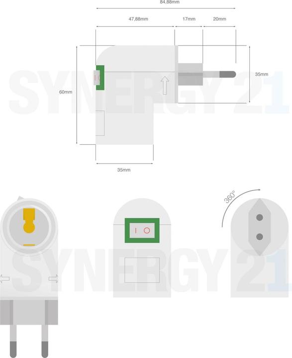 Produktbild Synergy 21 LED Adapter für LED-Leuchtmittel PP->E27