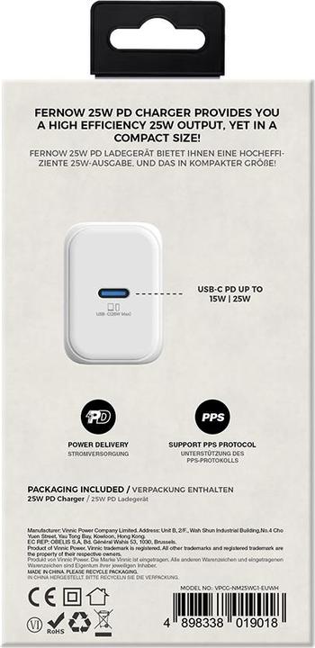 Actual product image Vinnic FERNOW PD Charger (25 W, 1 portion)
