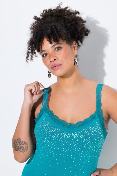 Produktbild Miamoda Top, ärmelloser Slim Fit, Glitzersteinchen, Spitze (48)
