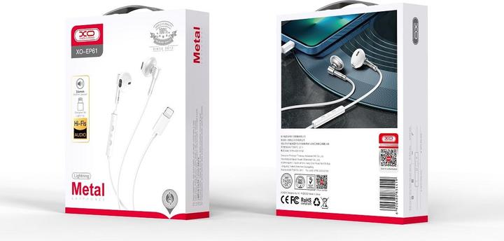 Image du produit xO écouteurs filaires EP61 Lightning Bluetooth argent (Filaire)