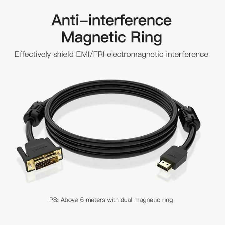 Image du produit Vention Câble HDMI vers DVI 3m ABFBI (Noir) (3 m, HDMI, 2.0)