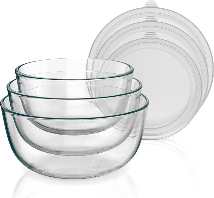 Arendo Salatschüssel 3er Set mit Deckel (14 cm, 0.70 l, 3x)