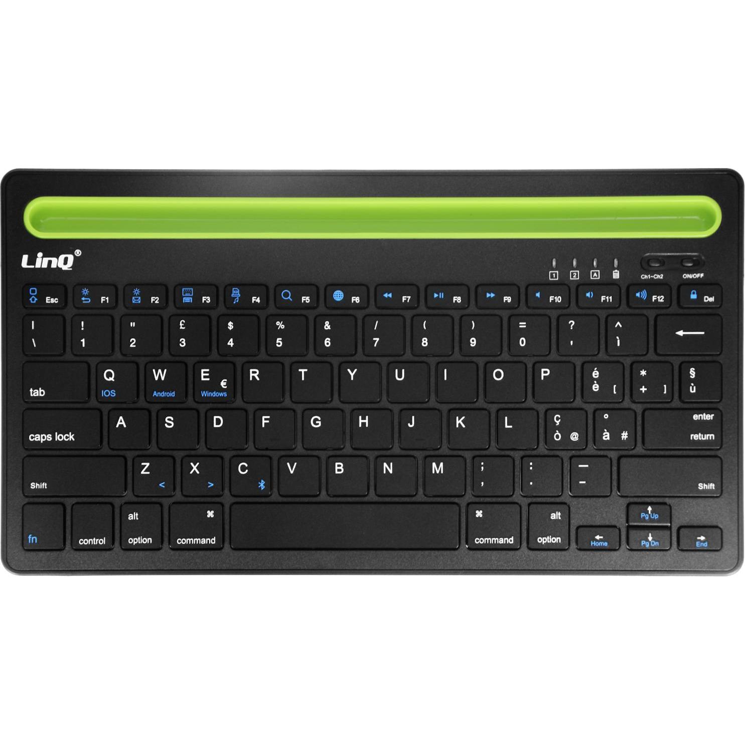 LinQ BK933 QWERTY-Tastatur (Eng. Int., Kabellos), Tastatur, Schwarz