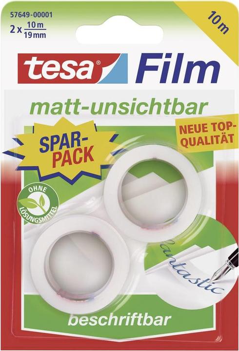 Produktbild tesa 2x tesafilm INVISIBLE, matt-unsichtbar, alterungsbeständig und reissfest (19 mm)