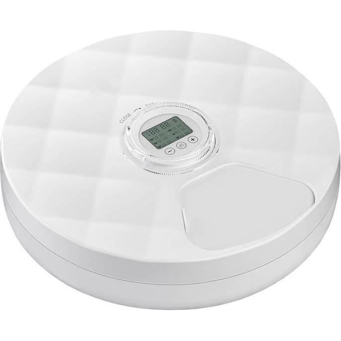 Petwant F19L-B automatic 6-chamber feed dispenser (white), Futternapf