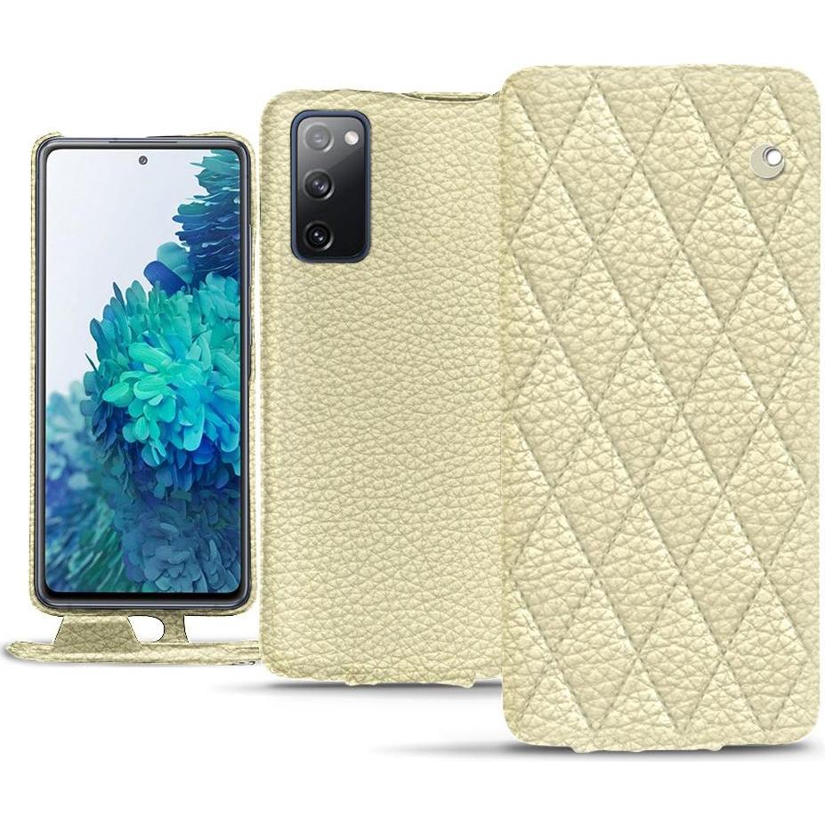 Noreve Lederschutzhülle vertikal (Samsung Galaxy S20 FE), Smartphone Hülle, Beige