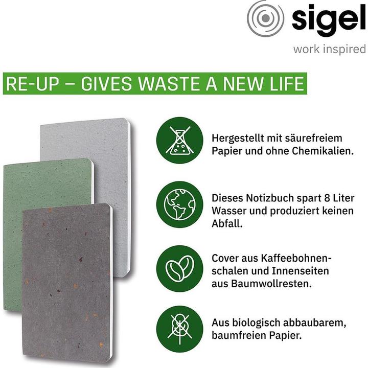 Image du produit Sigel Carnet Re-Up Softcover (14 x 20 cm, Quadrillé, Couverture souple)