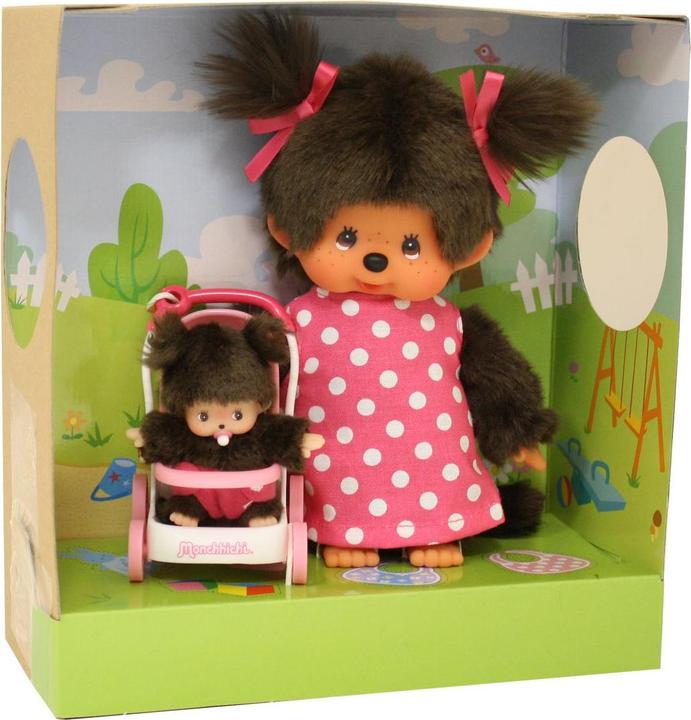 Immagine prodotto Monchhichi knuffelpop Moeder met buggy 20 cm (20 cm)