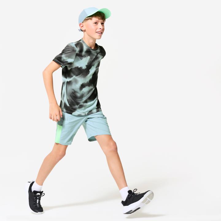 Produktbild Decathlon Shorts Sporthose Kinder atmungsaktiv - blau/grün