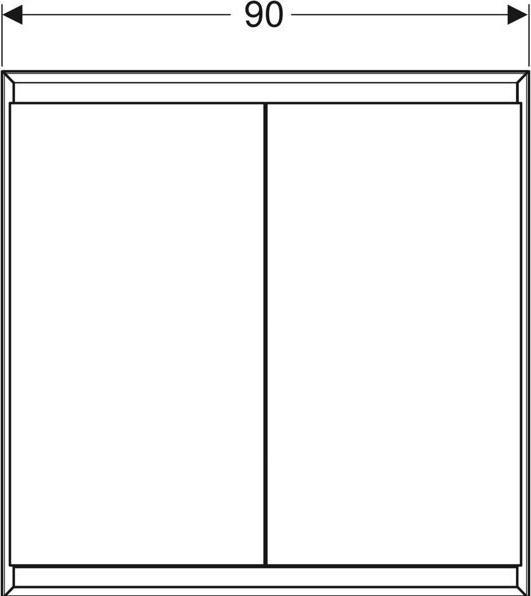 Image du produit Geberit ONE armoire de toilette avec ComfortLight, 2 portes, montage encastré, 90x90x15cm, 505.803. (90 x 90 x 15 cm)