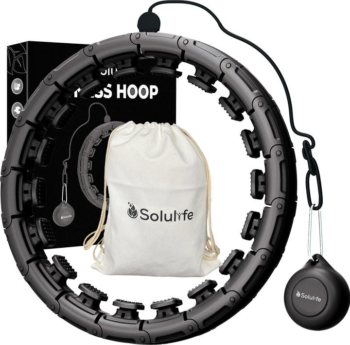 Solulife Hula Hoop Reifen Erwachsene Schwarz (120 cm, 1500 g)