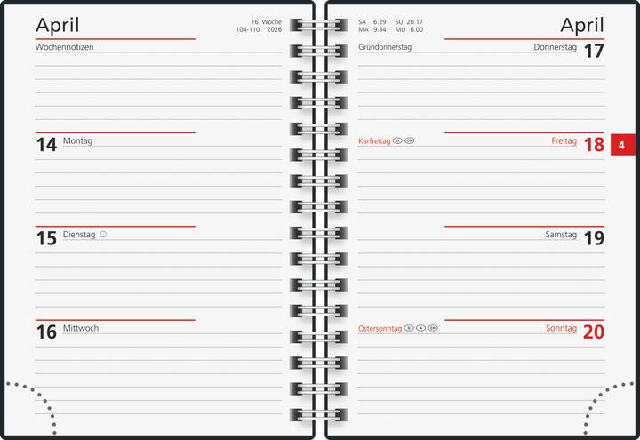 Immagine prodotto rido/idéWochenkalender,ModellPerfect/TechnikI,Glanzkarton-Einband,gold202 (A6, 1 settimana / 2 pagine)